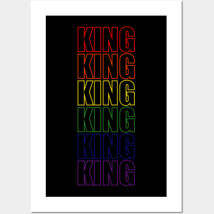 Simple King Rainbow Typography Text Posters and Art